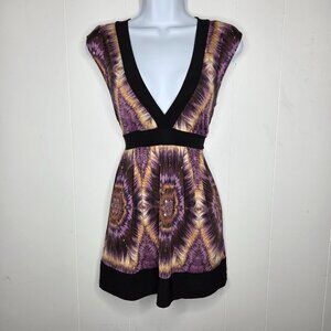 Styles Womens Y2K Geometric V Neck Tied Neck Back Babydoll Top Fairy Whimsigoth
